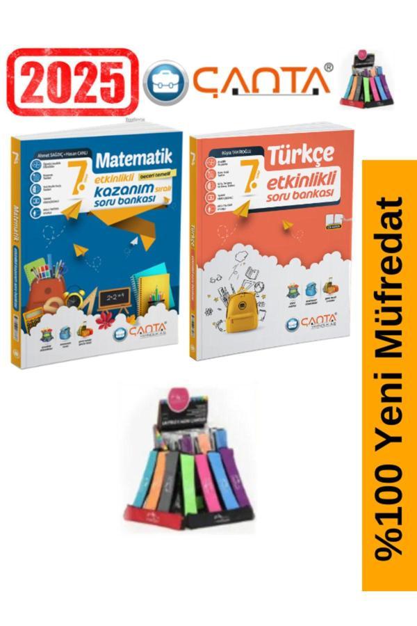 Çanta Yayınları 7.Sınıf Matematik-Türkçe  Video Çözümlü Etkinlikli Soru Bankası+Kalemlik - Çanta Yayınları - Image 1