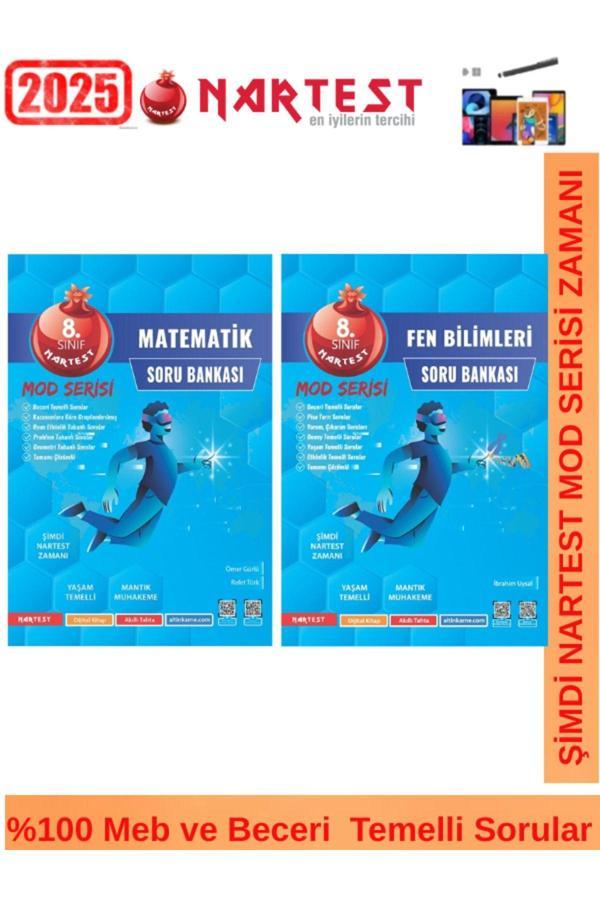 Nartest 2025 8.Sınıf Mod Serisi Matematik-Fen Soru Bankası Seti+Android Kalem - Nartest Yayınevi - Image 1