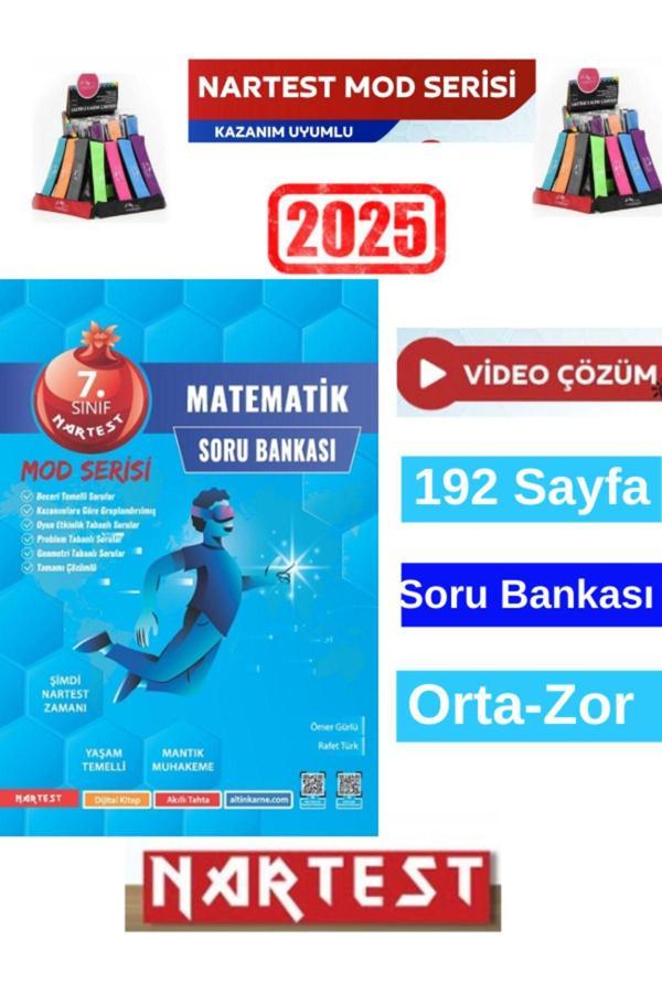 Nartest Yayınları Mod Serisi 2025 7.Sınıf Matematik Video Çözümlü Soru Bankası+Kalemlik - Nartest Yayınevi - Image 1