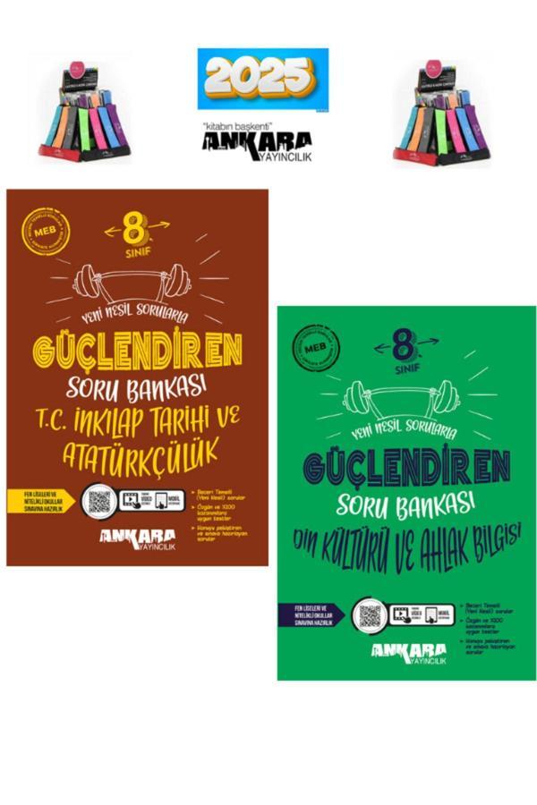 Güncel 8.Sınıf Lgs Hazırlık Güçlendiren Ink.Tarihi-Din  Soru Bankası Seti(2Kitap)+Kalemlik - Ankara Yayıncılık - Image 1