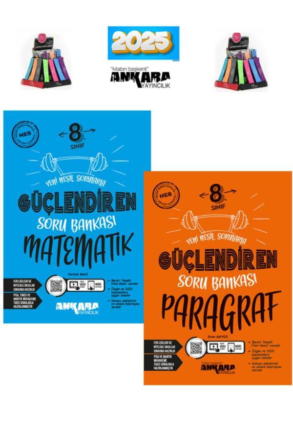 Güncel 8.Sınıf Lgs Hazırlık Güçlendiren Matematik-Paragraf  Soru Bankası Seti(2Kitap)+Kalemlik - Ankara Yayıncılık - Image 1