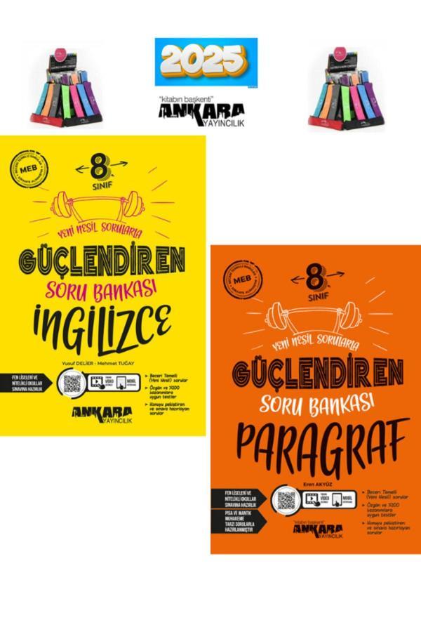 Güncel 8.Sınıf Lgs Hazırlık Güçlendiren İngilizce-Paragraf  Soru Bankası Seti(2Kitap)+Kalemlik - Ankara Yayıncılık - Image 1