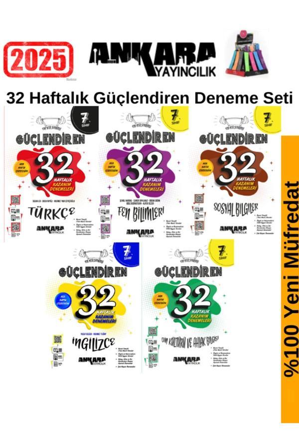 Ankara 7.Sınıf Güçlendiren(T-F-S-İ-D)5 Kitap 32 Hafta Deneme Seti+Kalemlik - Ankara Yayıncılık - Image 1