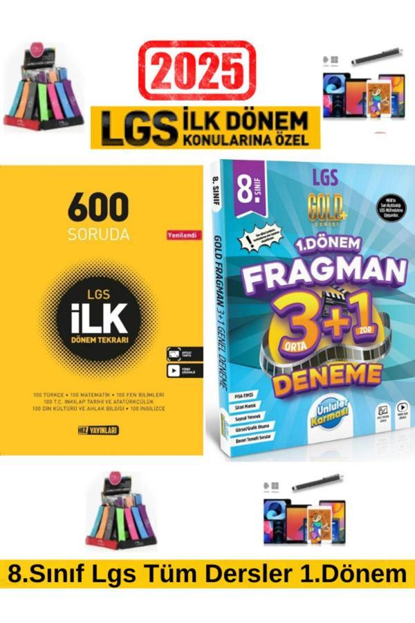 Hız 2025 8.sınıf Lgs 600 Soruda 1.dönem Tekrar Ünlüler Fragman 3orta 1zor 1.dönem Deneme Kalem - Hız Yayınları - Image 1