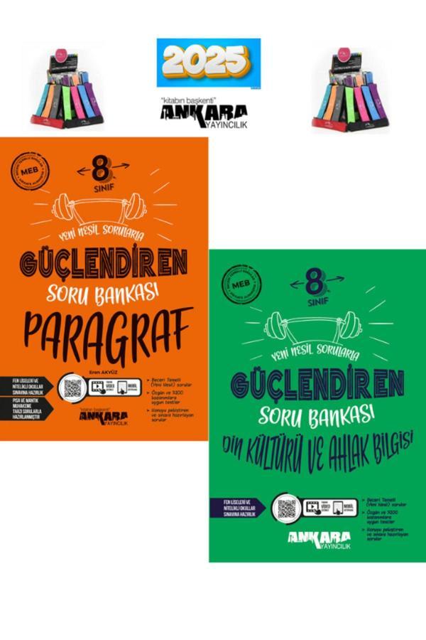 Güncel 8.Sınıf Lgs Hazırlık Güçlendiren Paragraf-Din Soru Bankası Seti(2Kitap)+Kalemlik - Ankara Yayıncılık - Image 1