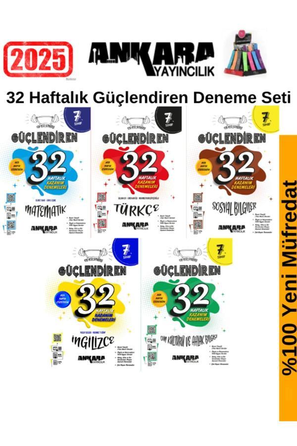 Ankara 7.Sınıf Güçlendiren(M-T-S-İ-D)5 Kitap 32 Hafta Deneme Seti+Kalemlik - Ankara Yayıncılık - Image 1