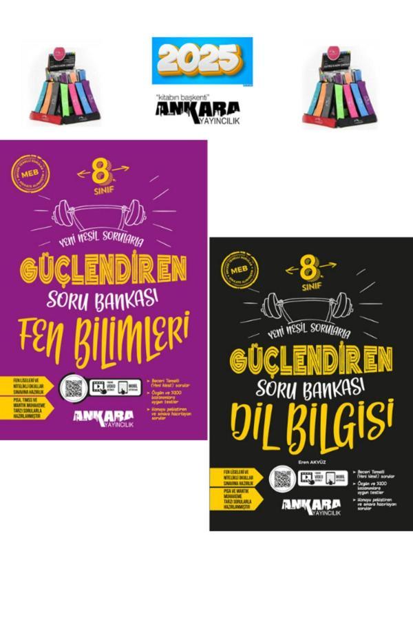 Güncel 8.Sınıf Lgs Hazırlık Güçlendiren Fen-Dilbilgisi  Soru Bankası Seti(2Kitap)+Kalemlik - Ankara Yayıncılık - Image 1
