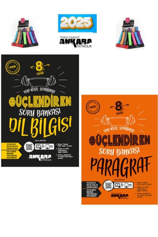 Güncel 8.Sınıf Lgs Hazırlık Güçlendiren Paragraf-Dilbilgisi  Soru Bankası Seti(2Kitap)+Kalemlik - Ankara Yayıncılık - Image 1