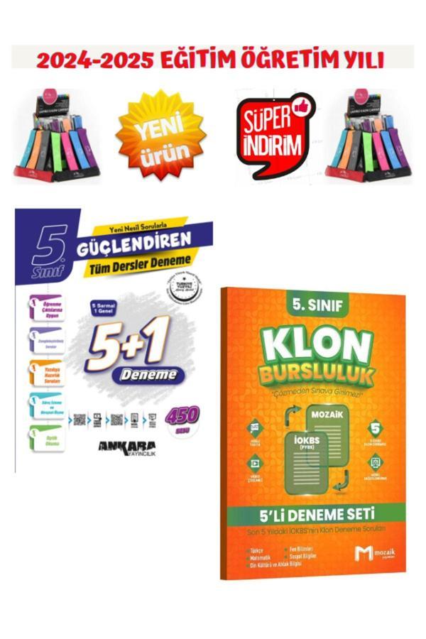 2025 Güçlendiren 5.Sınıf Tüm Dersler 5+1 450 Soru Deneme+Mozaik Yayınları 5.Sınıf Klon 5li Deneme - Ankara Yayıncılık - Image 1