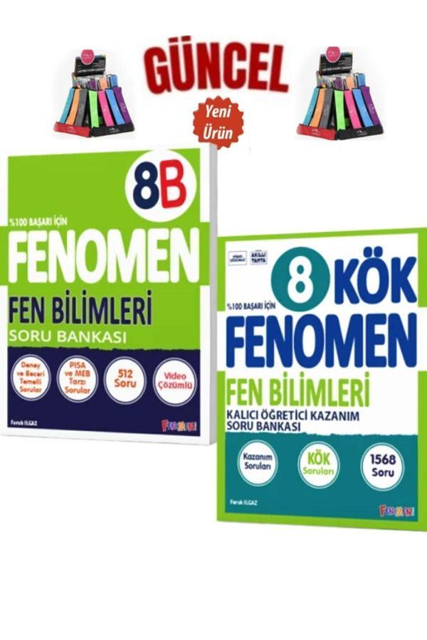 Güncel 8.Sınıf Fen Bilimleri B(Zor)512 Soru+Fen Bilimleri Kök Sorular+Cambridge Kalemlik - Fenomen Yayıncılık - Image 1
