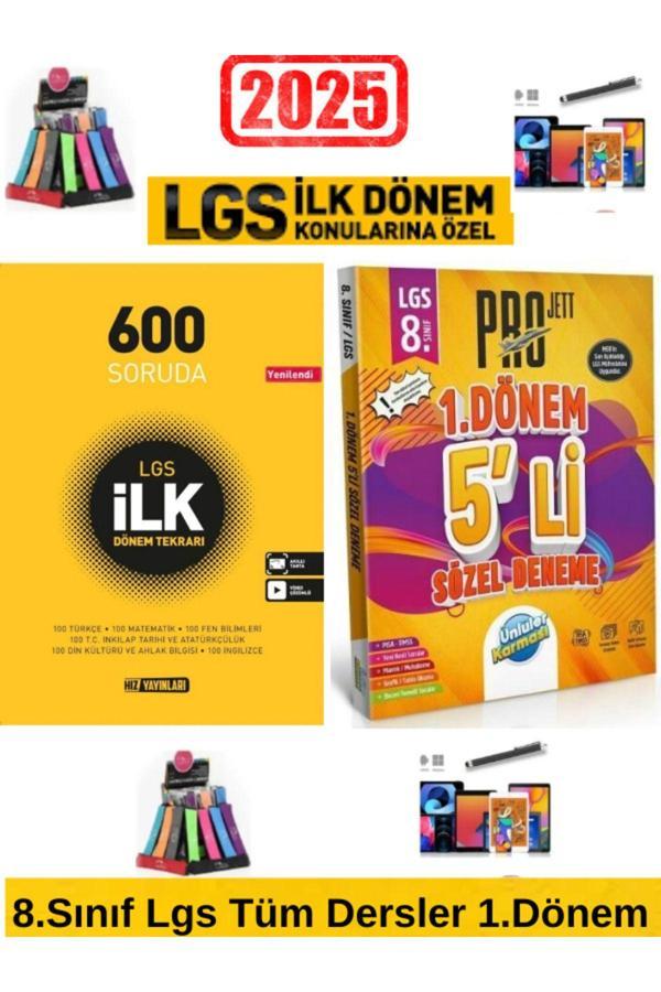 Hız 2025 8.sınıf Lgs 600 Soruda 1.dönem Tekrar Ünlüler Sempatik Sözel 1.dönem 5 Deneme Kalem - Hız Yayınları - Image 1