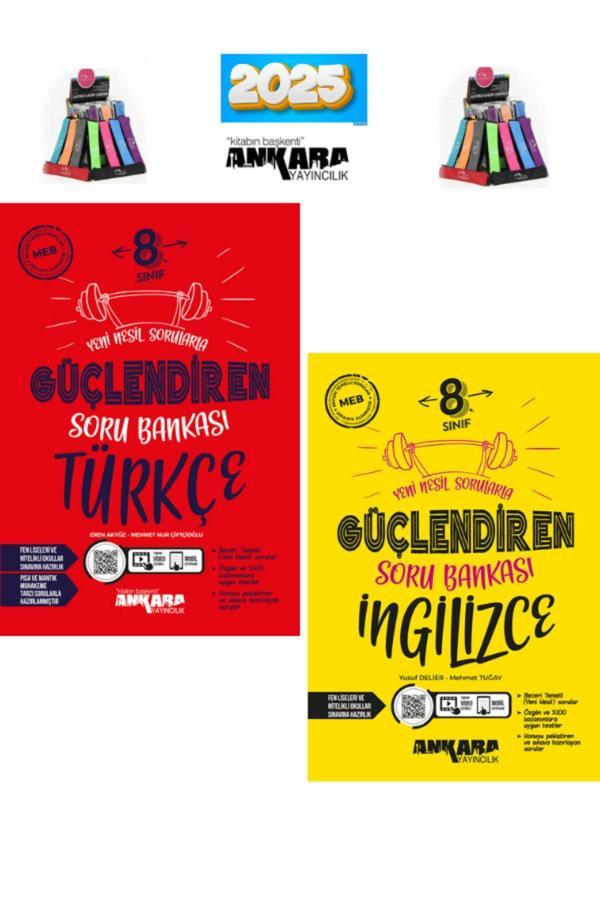 Güncel 8.Sınıf Lgs Hazırlık Güçlendiren Türkçe-İngilizce Soru Bankası Seti(2Kitap)+Kalemlik - Ankara Yayıncılık - Image 1