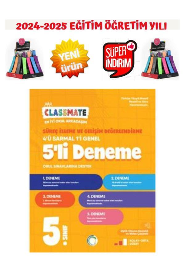 2025 5.Sınıf Clasmate Tüm Dersler 4 Sarmal+1 Genel 5 Adet Deneme+lastikli Kalemlik - Okyanus Yayıncılık - Image 1