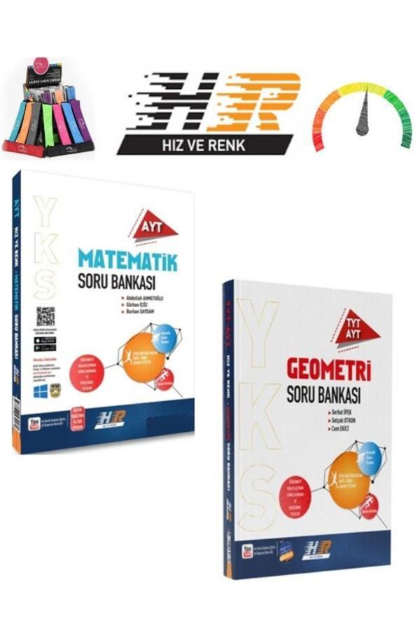 Güncel TytAyt Geometri-Ayt Matematik Video Çözümlü Soru Bankası Seti+Kalemlik - Hız ve Renk Yayınları - Image 1