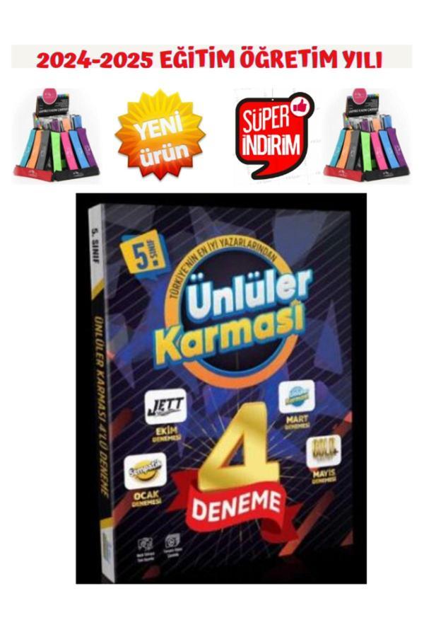 Ünlüler Karması 2025 5.Sınıf Tüm Dersler 4 Farklı Yayın Video Çözümlü Deneme(Yeni Ürün)+Kalemlik - Ünlüler Karması - Image 1