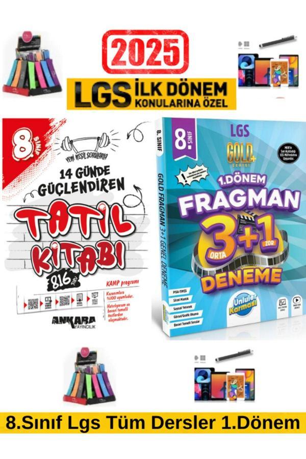 2025 8.Sınıf Lgs 1.Dönem Güçlendiren Tatil Kamp+Ünlüler Fragman 3Orta+1Zor 1.Dönem Deneme+Kalem - Ankara Yayıncılık - Image 1