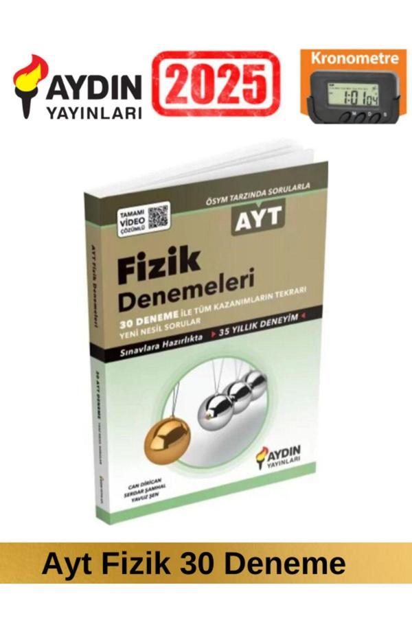 Aydın 2025 Ayt Fizik 30 Adet  Video Çözümlü Branş Deneme+Kronometre - Aydın Yayınları - Image 1