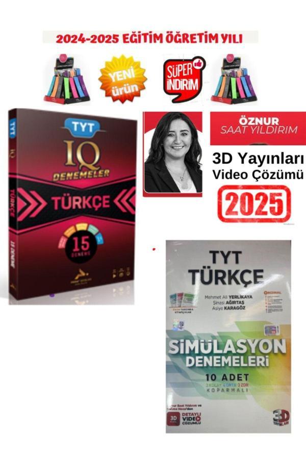 Paraf 2025 Tyt Türkçe 15 Deneme+3D Simulasyon 2025 Tyt Türkçe 10 Deneme(Öznur Hoca Çözümlü) - 3D Yayınları - Image 1