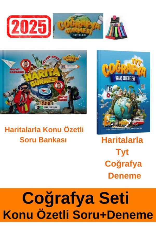 Coğrafya Gurmesi Tyt-Ayt Harita Gürmesi+Tyt  Coğrafya 45 x 5 Branş Denemeleri+Kalemlik(Yeni Ürün) - Coğrafya Gürmesi - Image 1