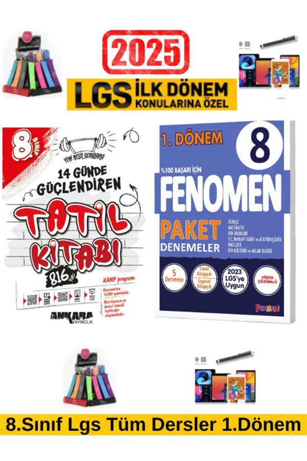 2025 8.Sınıf Lgs 1.Dönem Güçlendiren Tatil Kamp+Fenomen 1.Dönem 8 Adet Paket Deneme+Kalemlik - Ankara Yayıncılık - Image 1