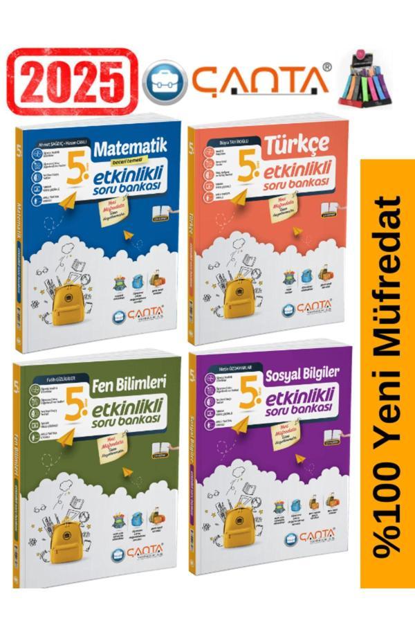 Çanta Yayınları 5.Sınıf Matematik-Türkçe-Fen-Sosyal Video Çözümlü Etkinlikli Soru Bankası+Kalemlik - Çanta Yayınları - Image 1