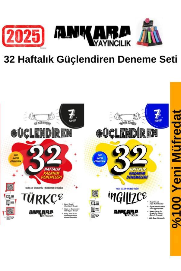 Ankara 7.Sınıf Güçlendiren Türkçe-İngilizce 32 Hafta Deneme Seti+Kalemlik - Ankara Yayıncılık - Image 1