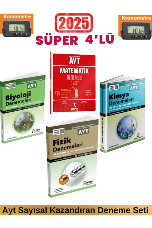 2025 Barış Ayt Matematik 8 Deneme+Aydın Ayt Fizik 30+Kimya 40+Biyoloji 30 Deneme+Kronometre - Barış Çelenk - Image 1