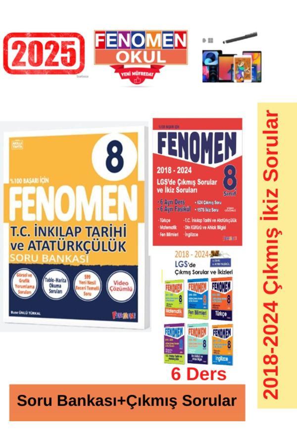 2025 8.Sınıf İnkilap Tarihi 599 Soru Bankası+Lgs 2018-2024  Çıkmış İkiz Soru Seti+Kalem - Fenomen Yayıncılık - Image 1