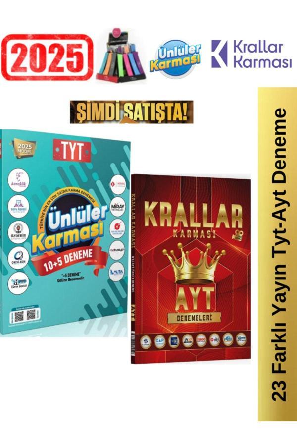 Krallar Karması 2025 Ayt 8  Deneme+Ünlüler Karması Tyt 15 Deneme Seti+Kalemlik - Image 1