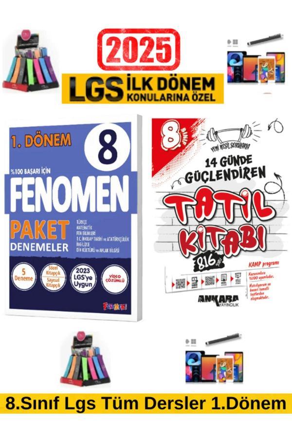 2025 8.Sınıf Lgs 1.Dönem 8 Li Paket Deneme+Ankara Güçlendiren 8.Sınıf 1.Dönem Tatil Kitabı - Fenomen Yayıncılık - Image 1