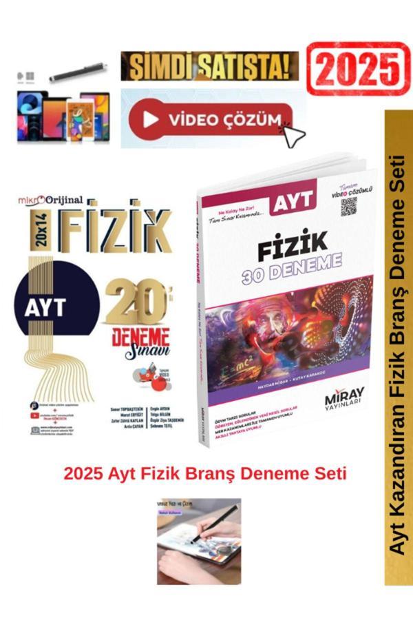Mikro Orijinal Ayt Fizik 20x14 lü Deneme+Miray Ayt Fizik 10 Deneme Seti+Android Kalem - Orijinal Yayınları - Image 1