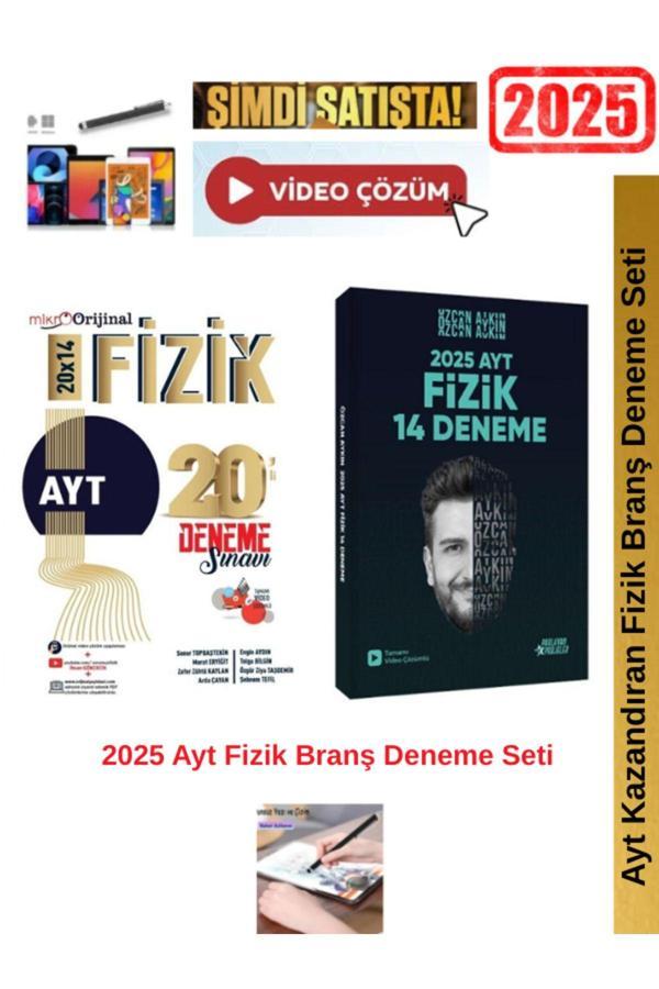 Mikro Orijinal Ayt Fizik 20x14 lü Deneme+Özcan Aykın 2025 Ayt Fizik 14lü Deneme Seti+Android Kalem - Orijinal Yayınları - Image 1