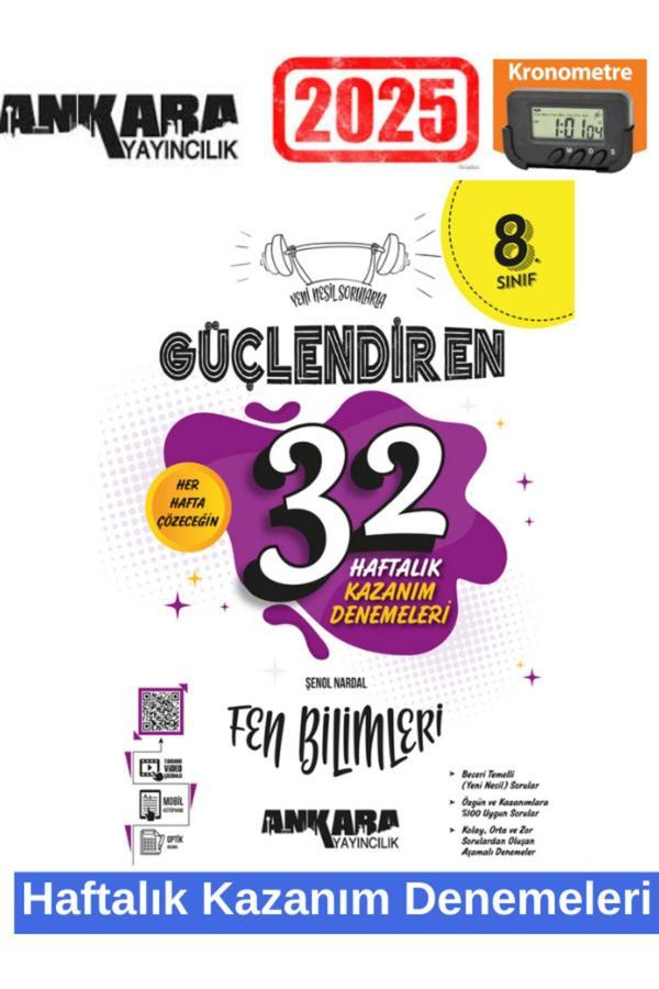 Güçlendiren 2025 8.Sınıf Lgs Kazandıran Fen Bilimleri 32 Haftalık Branş Deneme +Kronometre - Bilgi Sarmal Yayınları - Image 1