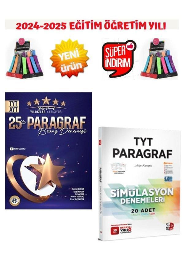 2025 Tyt-Ayt Yıldızlar Yarışıyor Paragraf 25 Li Deneme+3d Yayınları Tyt Paragraf20 Deneme +Kalemlik - Bilgi Sarmal Yayınları - Image 1