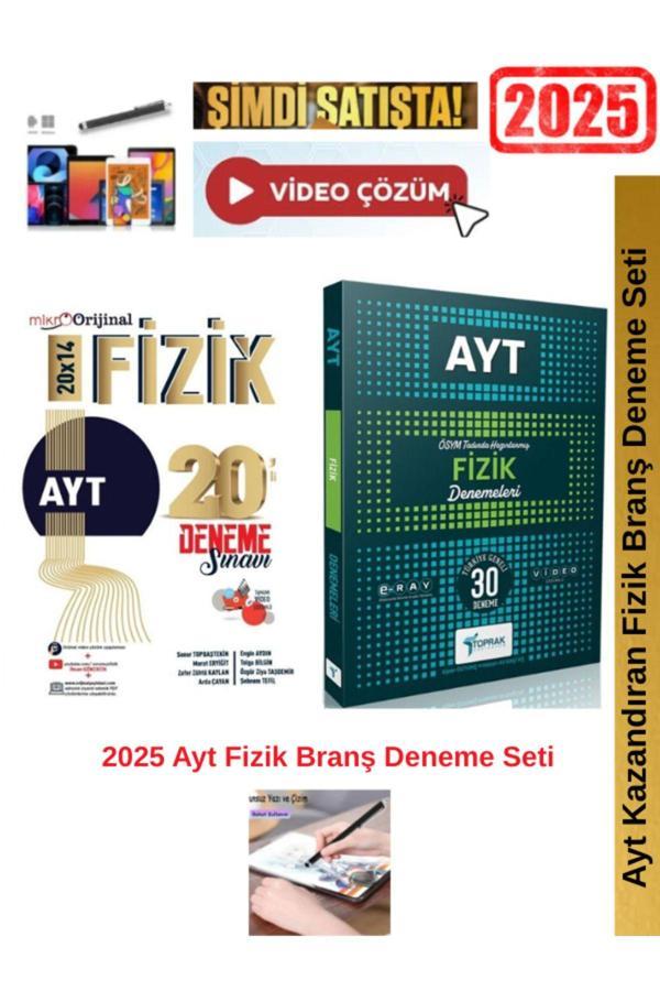 Mikro Orijinal Ayt Fizik 20x14 lü Deneme+Toprak Ayt Fizik 30 lu Deneme Seti+Android Kalem - Orijinal Yayınları - Image 1