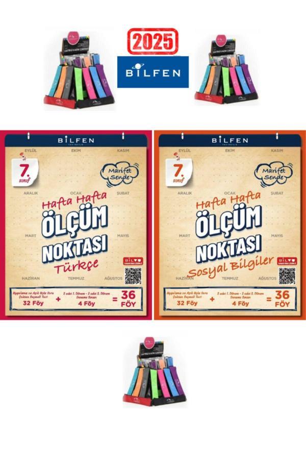 2025 7.Sınıf Türkçe-Sosyal  Hafta Hafta Ölçüm Noktası Uygulamalı Soru-Deneme Seti+Kalemlik - Bilfen Yayınları - Image 1