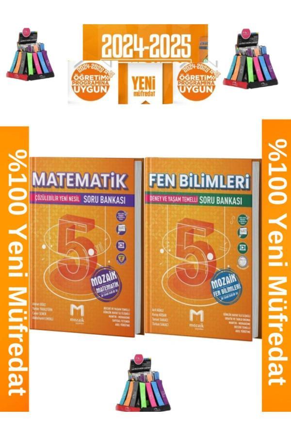 Mozaik Müfredat 5.Sınıf Matematik-Fen%100 Yeni Müfredat Soru Bankası+Kalemlik - Mozaik Yayınları - Image 1