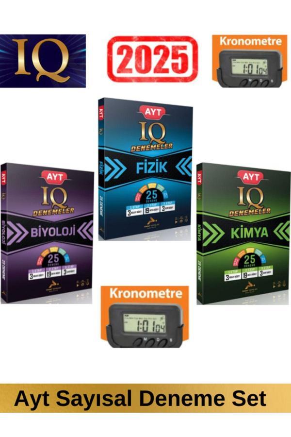 Paraf IQ 2025 Ayt Fizik 25-Kimya 25-Biyoloji 25 Sayısal Branş Deneme Seti+Kronometre - Paraf Yayınları - Image 1