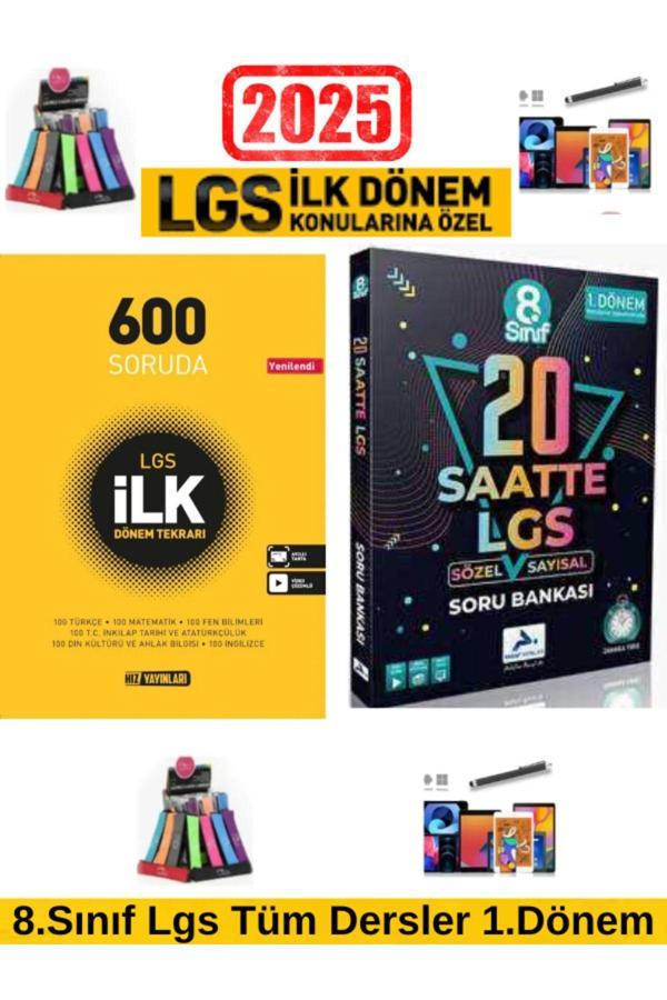 Hız 8.Sınıf Lgs 600 Soruda 1.Dönem Tekrar+Paraf Lgs 20 Saatte Sayısal-Sözel Soru Bankası+Kalem - Hız Yayınları - Image 1