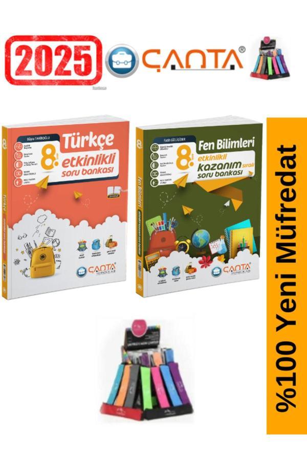 Çanta Yayınları 8.Sınıf Türkçe-Fen Video Çözümlü Etkinlikli Soru Bankası+Kalemlik - Çanta Yayınları - Image 1