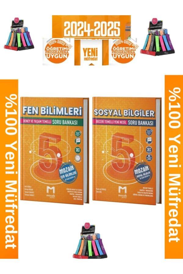 Mozaik Müfredat 5.Sınıf Fen-Sosyal %100 Yeni Müfredat Soru Bankası+Kalemlik - Mozaik Yayınları - Image 1