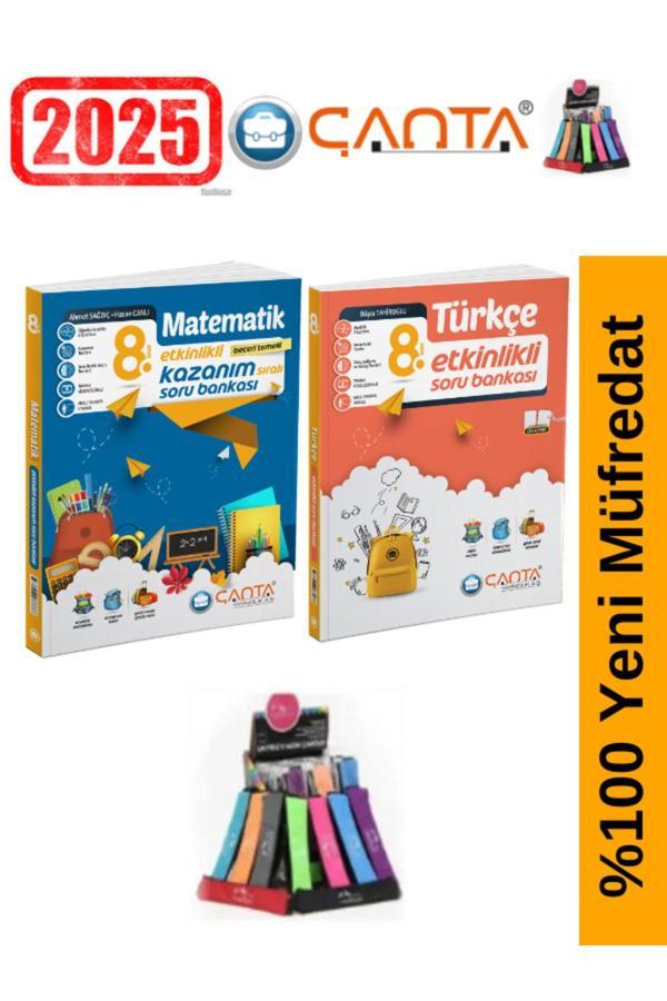 Ens Yayıncılık Çanta Yayınları 8.Sınıf Matematik-Türkçe  Video Çözümlü Etkinlikli Soru Bankası+Kalemlik - Ens Yayıncılık - Image 1