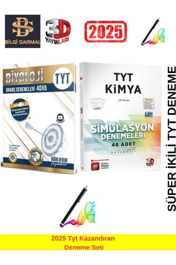 2025 Tyt Biyoloji 40 Adet Deneme+3D Tyt Kimya 48 Adet Deneme Seti+Kalemlik - Süre Yayınları - Image 1