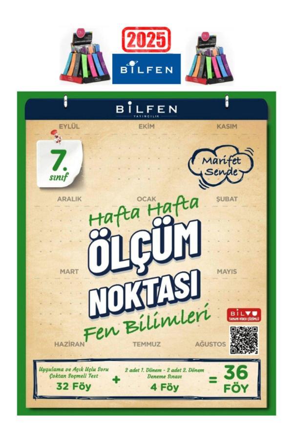 2025 7.Sınıf Fen Hafta Hafta Ölçüm Noktası(32 Föy Test+4Föy Deneme)+Kalemlik - Bilfen Yayınları - Image 1