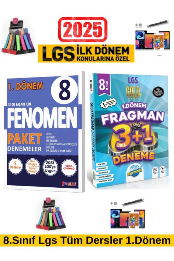 2025 8.Sınıf Lgs 1.Dönem 8 Li Paket Deneme+Ünlüler Fragman 3Orta+1Zor 1.Dönem Deneme - Fenomen Yayıncılık - Image 1