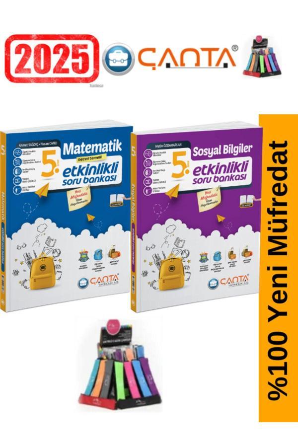 Çanta Yayınları 5.Sınıf Matematik-Sosyal Video Çözümlü Etkinlikli Soru Bankası+Kalemlik - Çanta Yayınları - Image 1