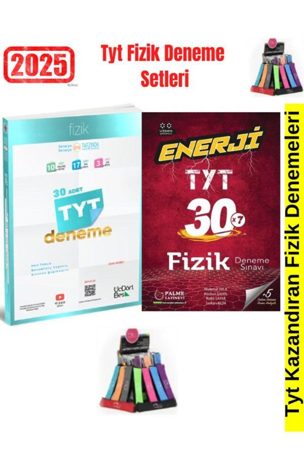 2025 Tyt Fizik 30 Adet Deneme+Palme Enerji Tyt Fizik 30 AdetDeneme Seti(Tırtıl Kitap)+Kalemlik - Üç Dört Beş Yayınları - Image 1