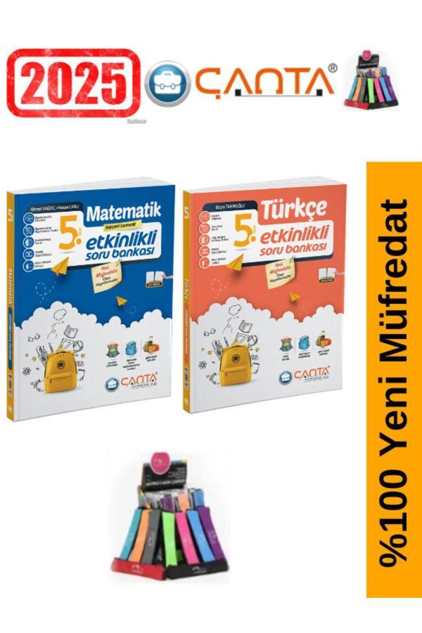 Çanta Yayınları 5.Sınıf Matematik-Türkçe  Video Çözümlü Etkinlikli Soru Bankası+Kalemlik - Çanta Yayınları - Image 1