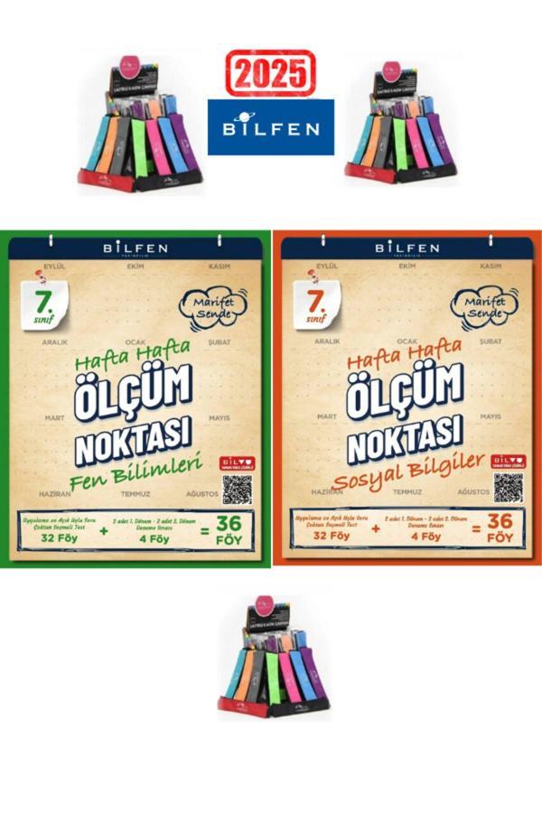 2025 7.Sınıf Fen-Sosyal  Hafta Hafta Ölçüm Noktası Uygulamalı Soru-Deneme Seti+Kalemlik - Bilfen Yayınları - Image 1