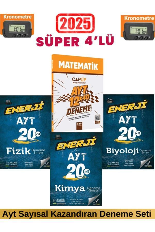 Güncel Ayt Enerji Fizik20+Kimya20+Biyoloji20 Deneme+Çap 12x40 2025 Ayt Matematik 12 li Deneme - Palme Yayınları - Image 1